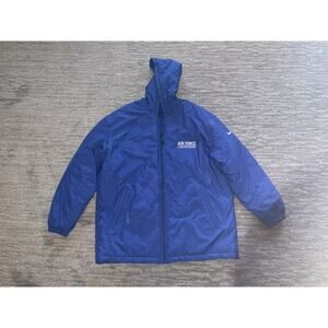 Vintage NIKE Blue Parka Trench Coat Long Puffer Winter Jacket Size L